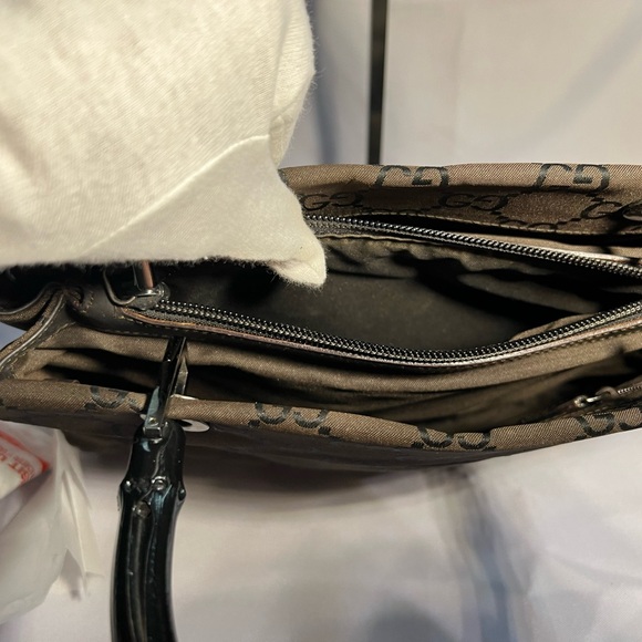 Gucci nylon monogram bamboo tote bag - Picture 9 of 12